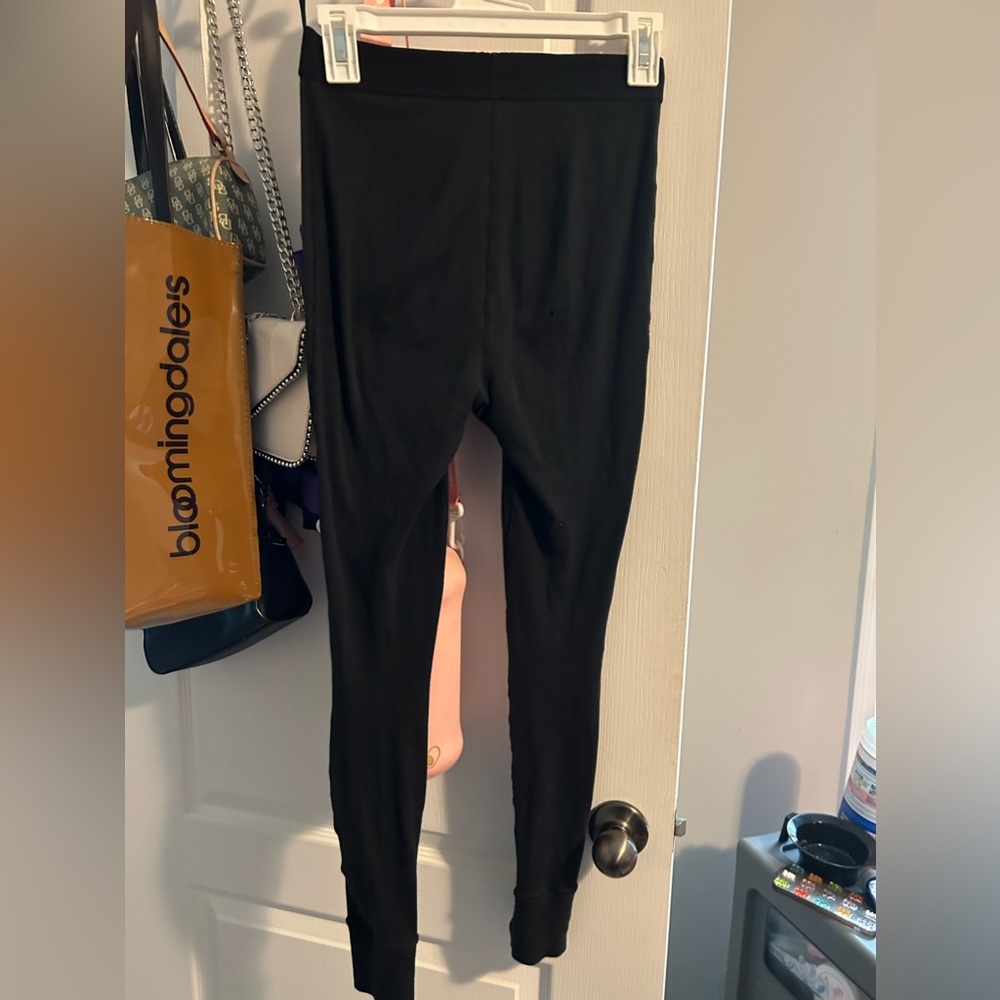 SKIMS soot black thermal ribbed cotton-blend leggings S